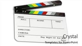  Presentation with clapper - Presentation enhanced with gun stock - independent movie clapper board background and a sky blue colored foreground