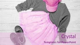  Presentation with clothes - PPT theme consisting of fabric stock - set of child's clothes background and a lemonade colored foreground