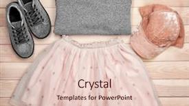  Presentation with clothes - Amazing theme having fabric stock - set of child's clothes backdrop and a lemonade colored foreground