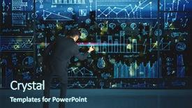  Presentation with statistics - PPT layouts consisting of stock analysis - businessman drawing business statistics background and a ocean colored foreground