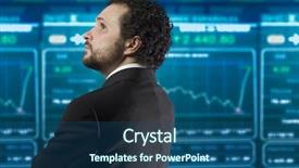  Presentation with black men in suit - Beautiful PPT theme featuring stock broker - businessman with beard and black backdrop and a ocean colored foreground