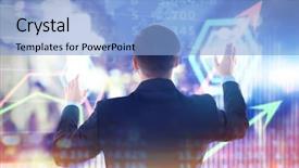  Presentation with stock broker - PPT layouts featuring stock broker working with graphs background and a  colored foreground