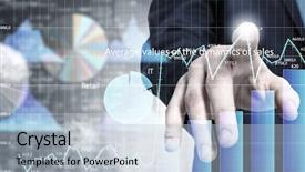 Presentation with sales - Amazing theme having stock chart - analyzing sales data backdrop and a  colored foreground
