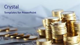  Presentation with business report - Amazing presentation design having stock chart - business diagram on financial report backdrop and a sky blue colored foreground