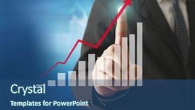  Presentation with financial - Slide deck featuring stock chart - businessman with financial symbols coming background and a  colored foreground