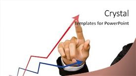  Presentation with grab hand - PPT layouts enhanced with stock chart - businesswoman hand write graph isolated background and a white colored foreground