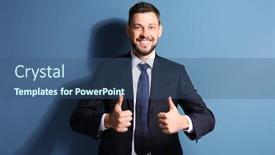  Presentation with stock broker - PPT theme having stock-exchange-broker-on-color background and a ocean colored foreground