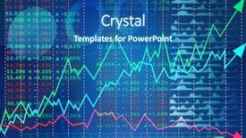  Presentation with global trading - PPT theme consisting of stock exchange graphs and rates background and a ocean colored foreground