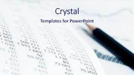  Presentation with financial reports - PPT theme having stock exchange share price - financial reports background and a sky blue colored foreground