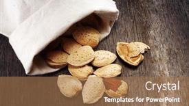  Presentation with almonds - Theme featuring stock-image-of-almonds-being background and a coral colored foreground