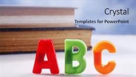  Presentation with abc - PPT layouts featuring stock image of the abc and books background and a light blue colored foreground