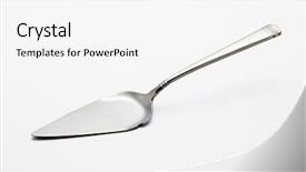  Presentation with server - Slide deck consisting of stock image of the cake server background and a white colored foreground