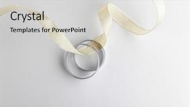  Presentation with rings as a wedding - Theme consisting of stock image of the rings background and a light gray colored foreground