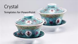  Presentation with cup of lemon tea - Presentation theme enhanced with stock image of the tea background and a light gray colored foreground