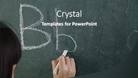  Presentation with abc - Presentation theme enhanced with stock image of the little girl writting abc background and a dark gray colored foreground