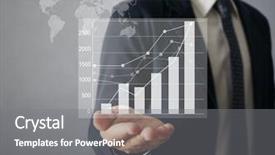  Presentation with financial - Amazing PPT theme having stock investments - businessman with financial symbols coming backdrop and a  colored foreground