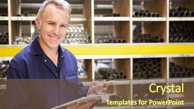  Presentation with roll fabric in store room - Colorful PPT theme enhanced with old asphalt close up a background backdrop and a dark gray colored foreground