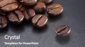  Presentation with red coffee bean - Cool new PPT theme with stock mage of the coffee backdrop and a gray colored foreground