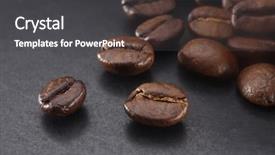  Presentation with red coffee bean - PPT theme with stock mage of the coffee background and a  colored foreground