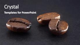  Presentation with red coffee bean - Audience pleasing PPT theme consisting of stock mage of the coffee backdrop and a dark gray colored foreground