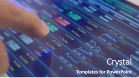  Presentation with stock market - Amazing PPT theme having stock market analysis on digital backdrop and a ocean colored foreground