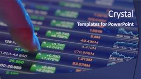  Presentation with stock market - Presentation theme enhanced with stock market analysis on digital background and a ocean colored foreground
