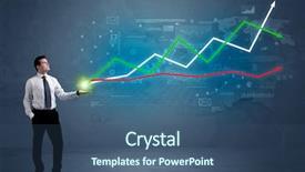  Presentation with stock market abstract business concept - Beautiful slide set featuring stock-market business and finance backdrop and a ocean colored foreground