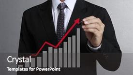  Presentation with hand drawn brush stroke design - Slides featuring stock market chart - business man hand drawing background and a  colored foreground