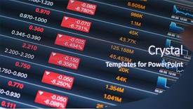  Presentation with stock market - Colorful PPT theme enhanced with stock market chart digital tablet backdrop and a navy blue colored foreground