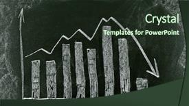  Presentation with crisis - Cool new presentation with stock market crash - business chart on blackboard showing backdrop and a tawny brown colored foreground