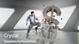  Presentation with financial crisis - Colorful slide deck enhanced with stock market crash - financial crisis concept backdrop and a gray colored foreground