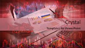  Presentation with market volatility - Colorful PPT layouts enhanced with stock market crash backdrop and a coral colored foreground