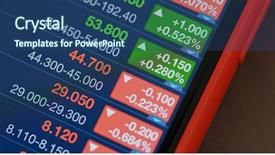 Presentation with market data - Presentation design having stock market data on cellphone background and a ocean colored foreground
