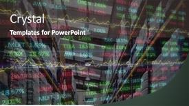  Presentation with technology economy - PPT theme featuring stock-market-data-processing-against background and a dark gray colored foreground