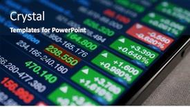  Presentation with market data - Theme having stock-market-data-shown background and a navy blue colored foreground