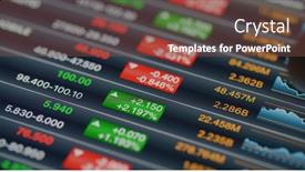  Presentation with market data - Audience pleasing PPT theme consisting of stock-market-data backdrop and a tawny brown colored foreground