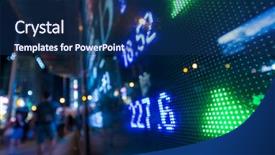  Presentation with stock market - Slide deck with stock market display board background and a navy blue colored foreground