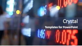  Presentation with stock market - Presentation theme consisting of stock market display screen background and a ocean colored foreground