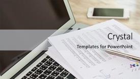  Presentation with financial market - PPT layouts featuring stock market exchange traded funds - financial charts on the table background and a light gray colored foreground