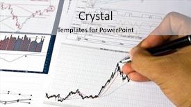  Presentation with financial market - Slide deck consisting of stock market exchange traded funds - hand write on various financial background and a light gray colored foreground