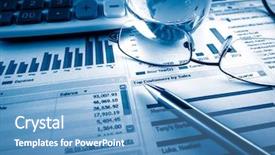  Presentation with stock market - Amazing slide deck having stock market finance account report backdrop and a teal colored foreground