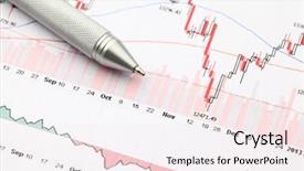  Presentation with stock market - Theme featuring stock market graph with pen background and a lemonade colored foreground