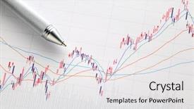  Presentation with stock market risk - Cool new theme with stock market graph with pen backdrop and a light gray colored foreground