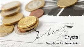  Presentation with stock market - Slide set enhanced with stock market green - business chart coin background and a white colored foreground