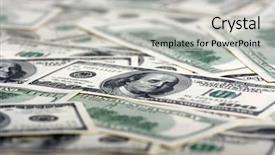  Presentation with money - PPT theme consisting of stock market green - many dollars money background background and a light gray colored foreground