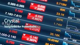  Presentation with stock market - Theme having stock market on digital tablet background and a ocean colored foreground