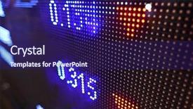  Presentation with stock market - Presentation theme enhanced with stock market quotes background and a navy blue colored foreground