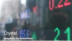  Presentation with stock market - Beautiful presentation theme featuring stock market showing the prices backdrop and a ocean colored foreground