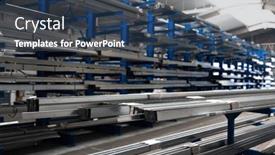  Presentation with metal - PPT theme featuring stock-of-raw-metal-materials background and a ocean colored foreground