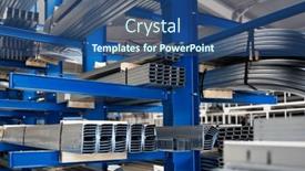  Presentation with metal - Presentation design with stock-of-raw-metal-materials background and a ocean colored foreground